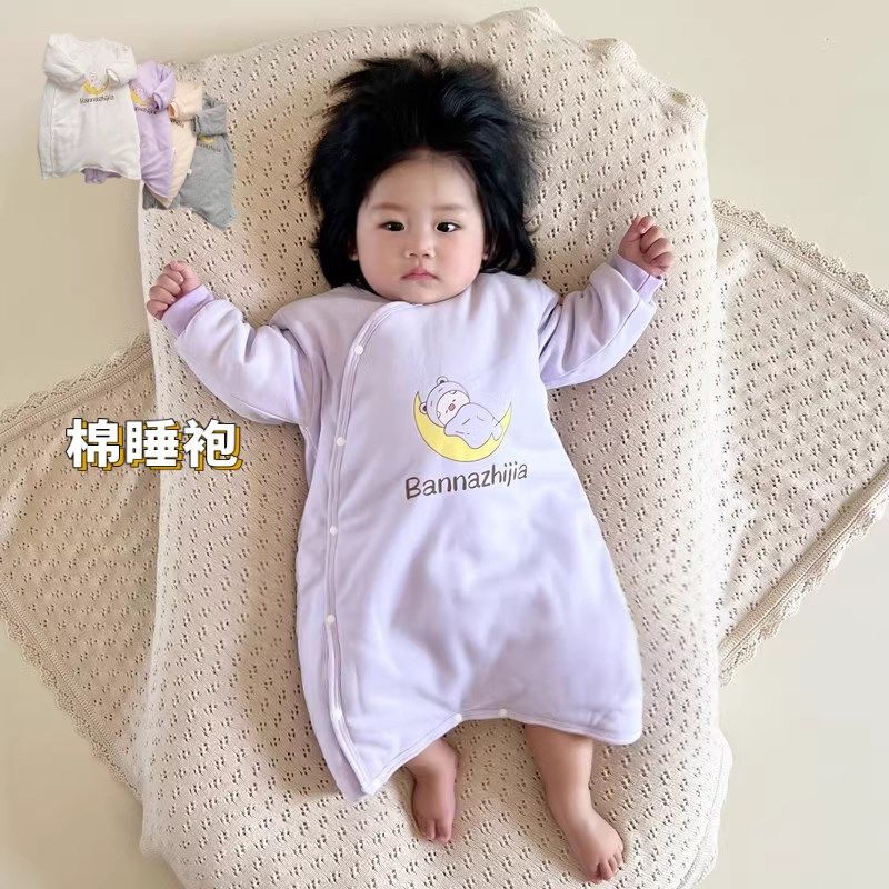 冬季防踢被婴儿睡衣斜开扣睡袋纯棉无骨中厚棉连体衣宝宝睡袍衣服,童装/婴儿装/亲子装,家居袍/睡袍,淘宝优惠券,粉丝福利购,淘宝优惠卷