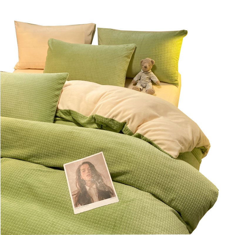 双人被子全套八件套床单枕头一整套家用床上用品被褥冬天加绒单人