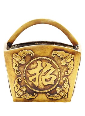 纯铜斗 黄铜升子金银满斗日进斗金聚宝盆摆件工艺品招财进宝摆设