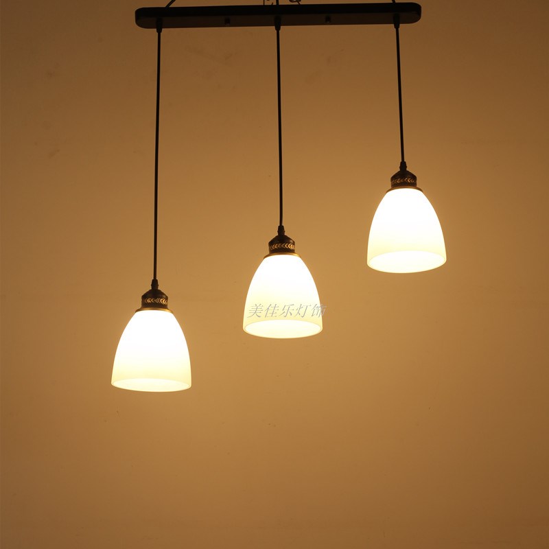 现代简约圆形餐桌创意长方形三头餐厅灯卧室灯饰LED吧台饭厅灯具