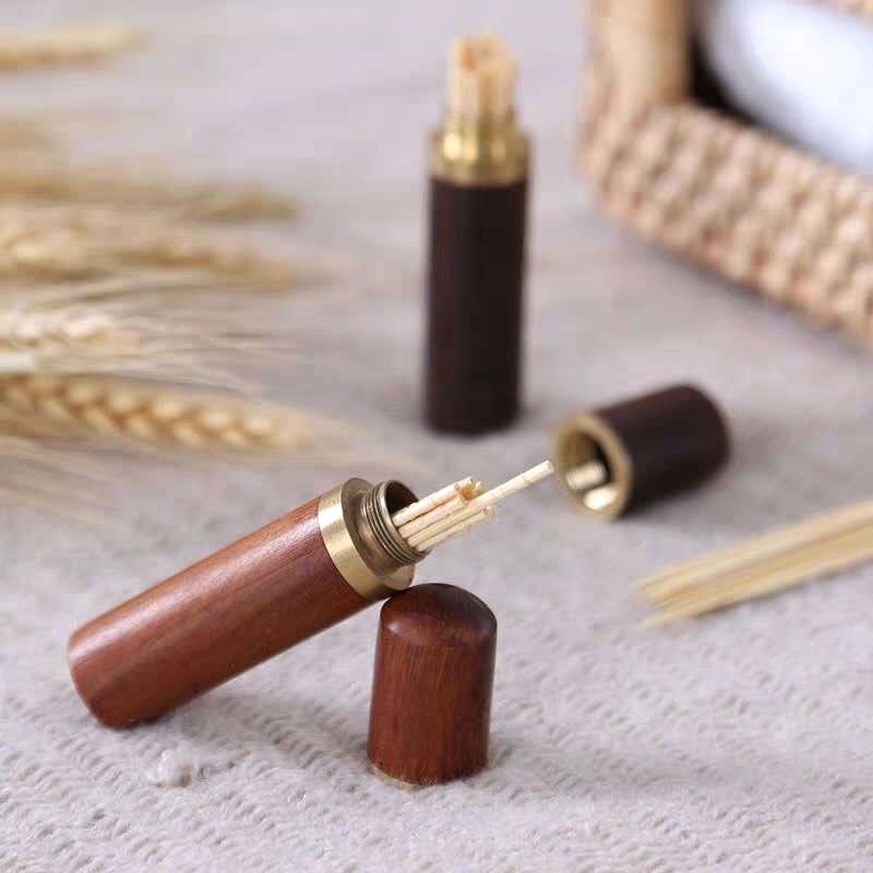 檀木针筒十字绣工具木头针瓶绣针收纳防小孩扎手