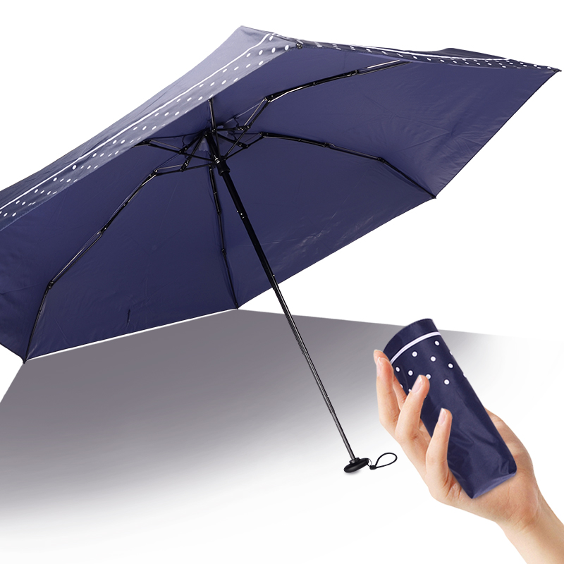 日系超轻超小五折太阳伞女夏小巧超级迷你拇指伞晴雨两用便携口袋