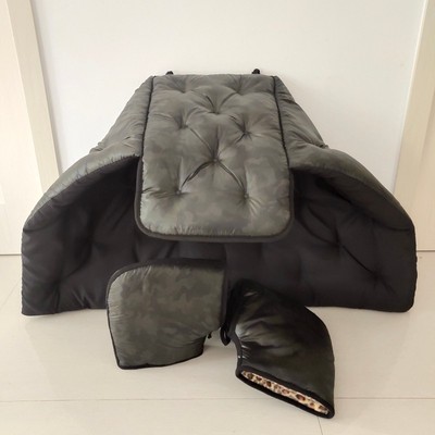 冬季踏板摩托电动车挡风被保暖薄款双面防水护膝分体式男单件黑色