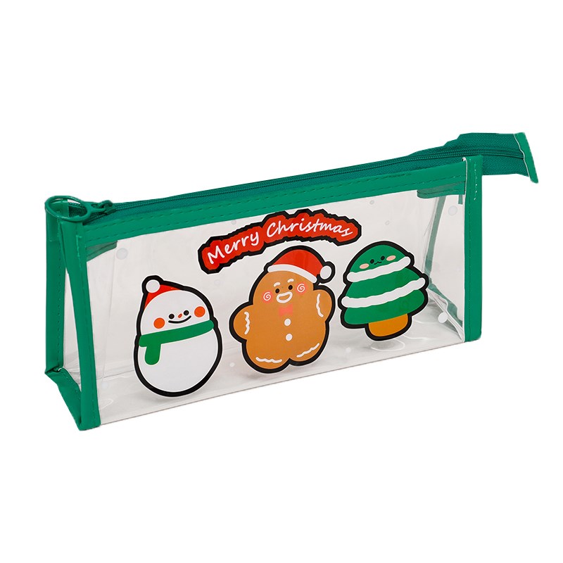 圣诞文具收纳袋笔袋卡通铅笔袋女孩小学生文具袋一二年级大容量透