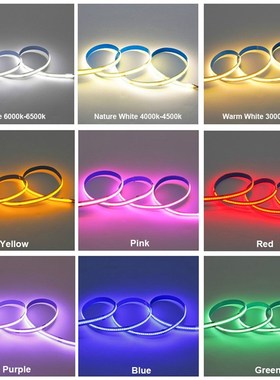 cob灯带12V8mm宽高亮低压led灯条24V自粘线条灯橱柜酒柜线形灯