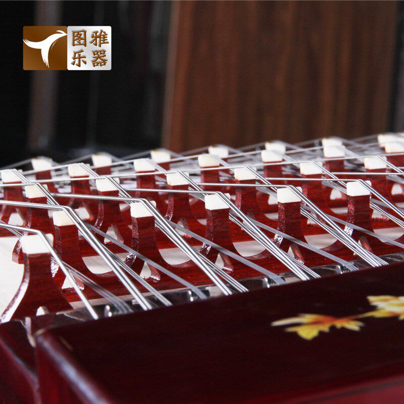 民族弹拨乐器儿童初学红色木麦草花402扬琴演奏包邮赠盒罩架YQ-01