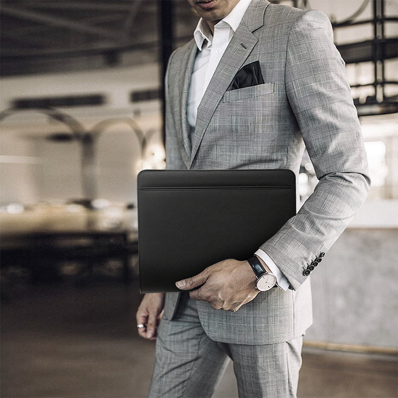 a4经理夹商务多功能皮质带充电文件夹销售资料夹会议夹可定制Logo