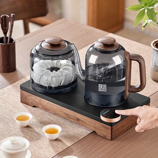 新功双壶全自动上水电热水壶高硼硅玻璃烧水壶泡茶专用电茶炉G46