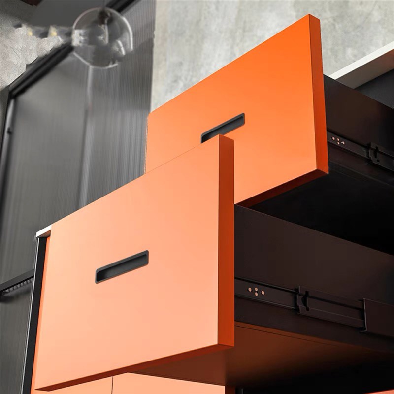 嵌入式暗扣拉手简约内嵌柜门衣柜抽屉移门黑色极简铝合金内扣把手