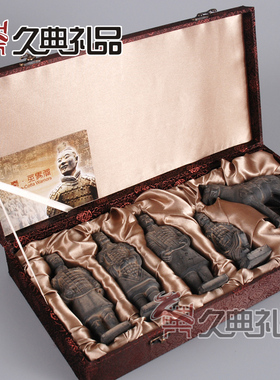 西安兵马俑工艺品摆件兵马俑旅游纪念品中国特礼品送老外15cm泥青