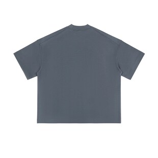 短袖 320g重磅半高领宽松落肩 T恤 TEE加大码 男女 IDLT 潮 大廓形