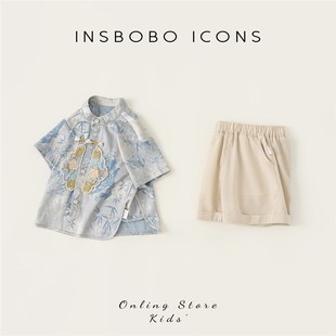 汉服男童周岁礼服男宝宝夏季国风套装新款中式古装2024小少爷汉服