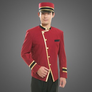 酒店迎宾前台接待秋冬装 门童服服装 门童制服套装行李员工作服男