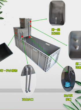白色带过滤加厚养龟箱水陆两栖养殖盆乌龟缸塑料水池家用水族箱白