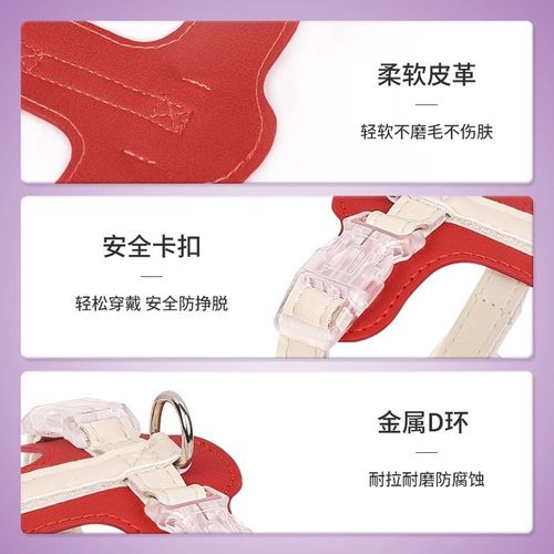 金领结猫咪牵引绳背心式胸背防挣脱外出专用遛猫绳工字型猫链子