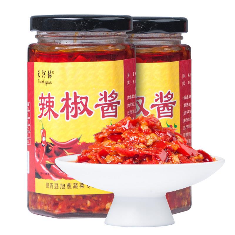 香辣下饭菜湖北郧西特产 天河缘辣椒酱210g*2瓶 手工剁椒