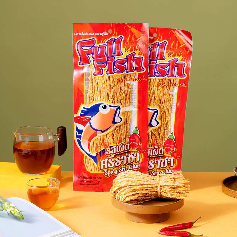 新日期泰国进口Fullfish鱿鱼丝70g香辣烧烤调味深海即食网红休闲
