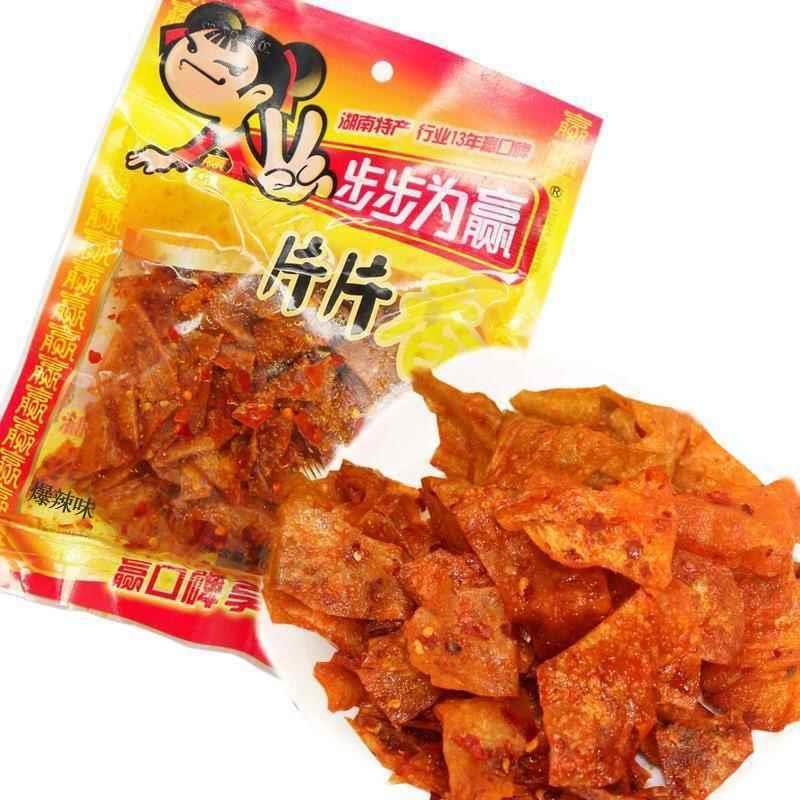 新货步步为赢片片香100克大包爆辣味麻辣豆皮辣条辣湖南特产