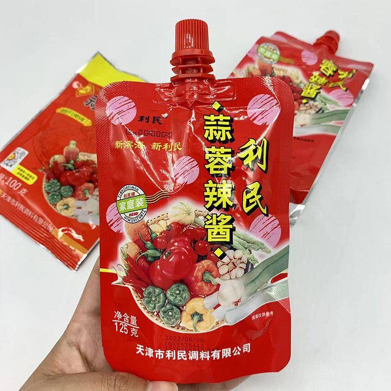 辣酱袋装天津利民蒜蓉辣酱袋装蒜蓉辣椒酱东北烧烤拌饭拌面下饭家