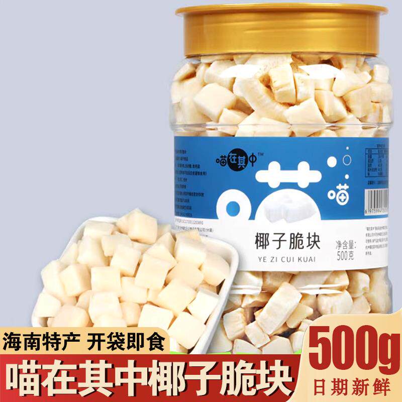 新日期喵在其中椰子脆块海南特产香烤椰子角肉干果干烘焙耶片网红