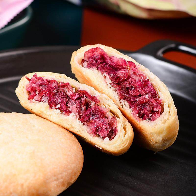 正宗玫瑰鲜花饼4袋装云南特产丽江鲜花饼抹茶玫瑰饼早餐零食传统