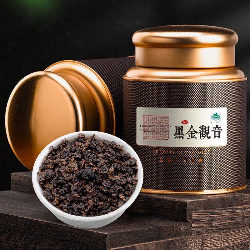 华碧 安溪祥华高山铁观音重火烘焙黑金油切黑乌龙茶罐装250g去腻