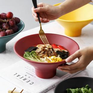 北欧家用拉面碗陶瓷大号汤面碗饭碗 尚宜 创意面条汤碗斗笠碗单个