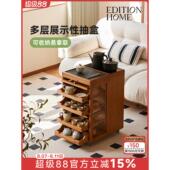 覆古可移动茶水柜小型煮茶台茶具杯具收纳柜客厅可移动边柜茶几桌