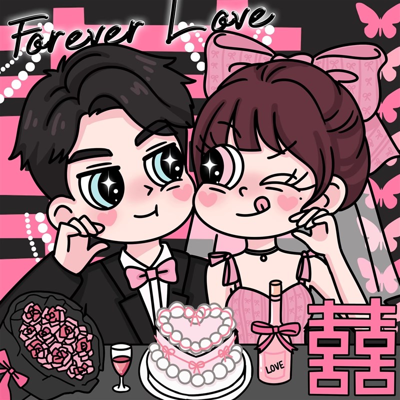 星蝶公主风装饰画情侣订婚生日礼C物毛毯油画布定制卡通画闺蜜挂