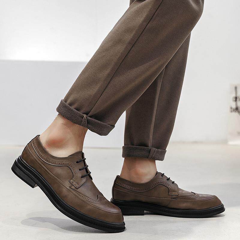 好货布洛克皮鞋男士棕色正装商务休闲英伦男鞋款西装高级感结婚新