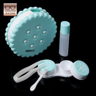 凯达隐形眼镜盒女韩国小清新可爱糖果饼干美瞳盒子男双联盒伴侣盒