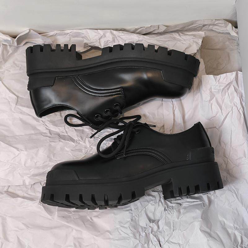 好货皮鞋男小众高级感休闲黑色厚底通勤德比鞋大头英伦风增高鞋子