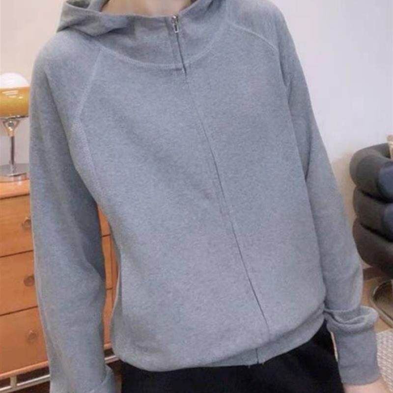 好货紫色连帽卫衣女春秋2025年新款韩版宽松百搭休闲时尚拉链开衫