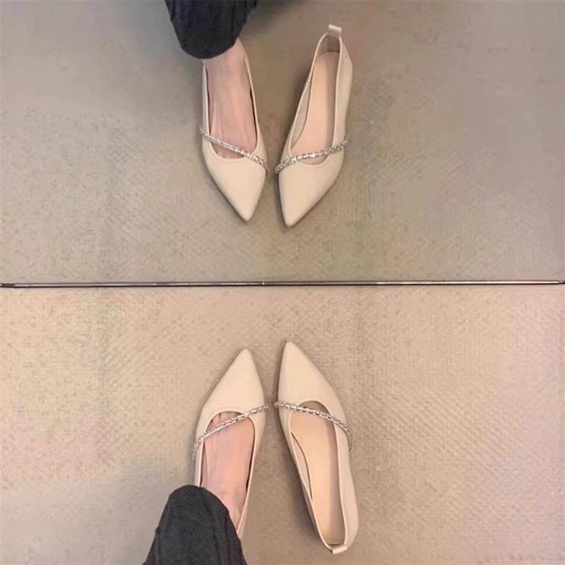 好货法式低跟粗跟高跟单鞋女2026新款夏季配裙子尖头玛丽珍小皮鞋