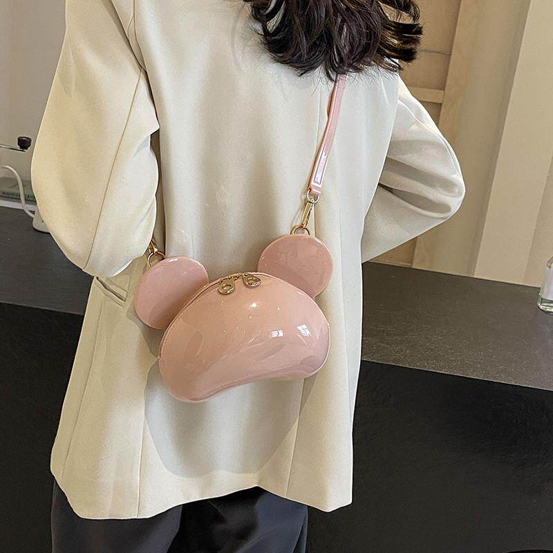 好货漆皮亮面小包包女2025超火小巧精致单肩斜挎包可爱卡通少女零