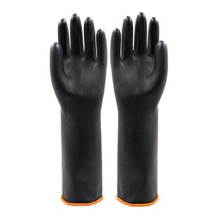 北塔牌工业乳胶手套耐酸碱橡胶手套加厚黑色耐磨防化学品劳保防水