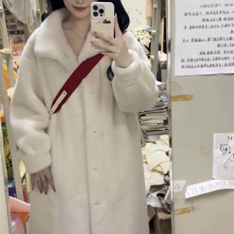 好货2025冬季新款皮草外套女大衣加厚环保羊羔毛水貂绒皮毛一体中