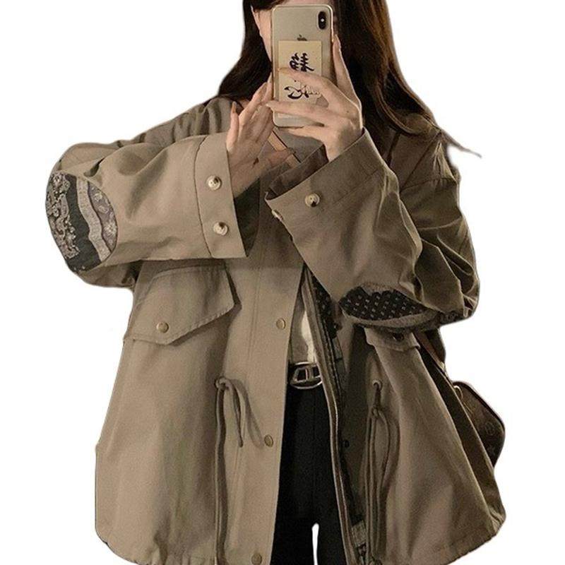 好货高级感宽松休闲风衣女款2025新款14初中学生少女12岁大童秋季