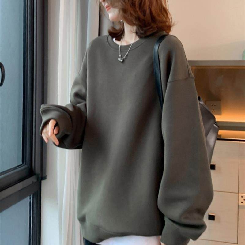 好货卫衣女春秋2025新款韩版宽松慵懒风高端加绒加厚大码圆领套头