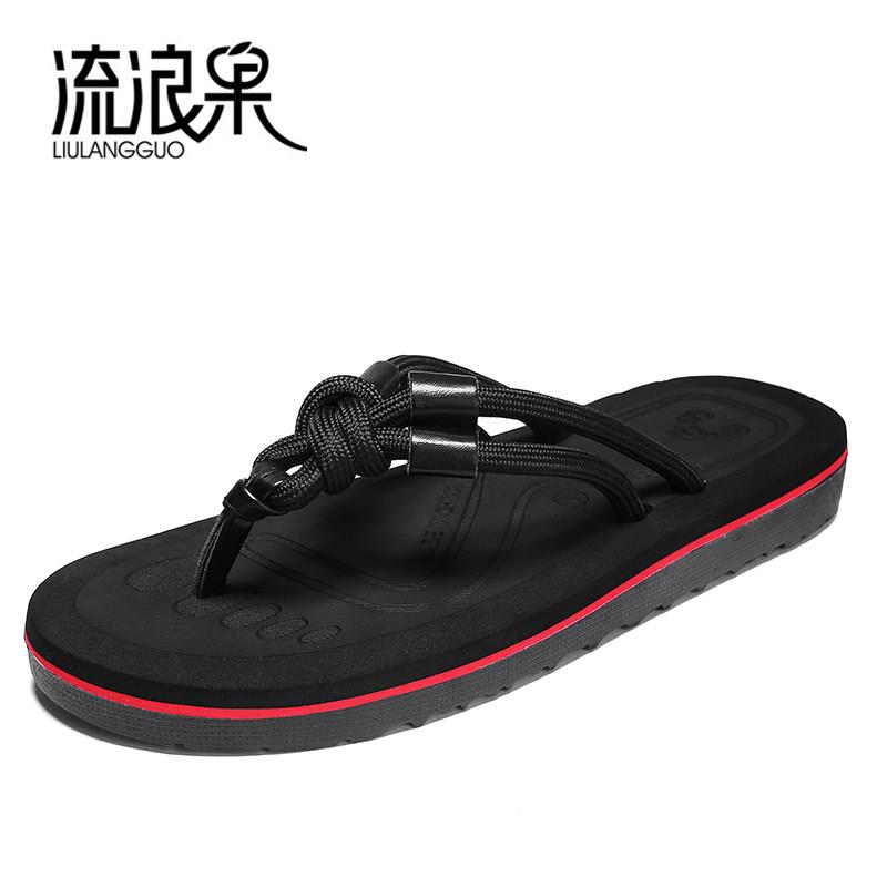 新品夏季潮拖鞋男夹趾防滑人字拖韩版防滑户外沙滩鞋越南皮凉拖男