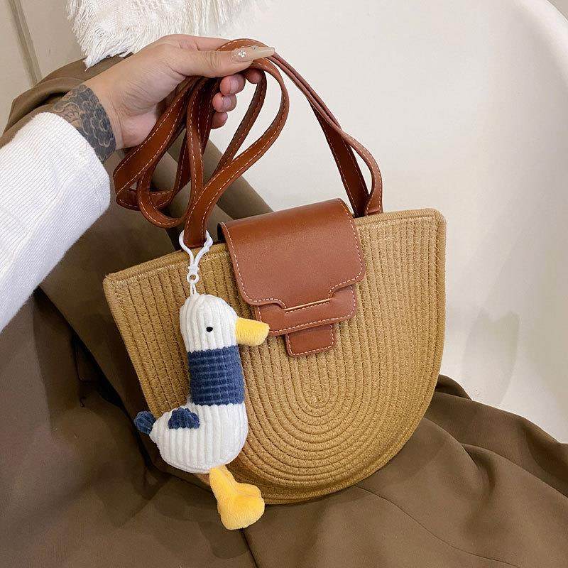 好货夏天法式复古草编包包女半圆腋下包海边旅行度假沙滩包编织单,箱包皮具/热销女包/男包,水桶包,淘宝优惠券,粉丝福利购,淘宝优惠卷