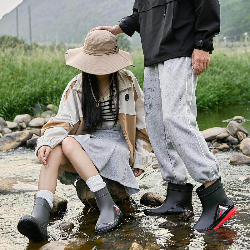 好货男士中筒水靴防水防滑
