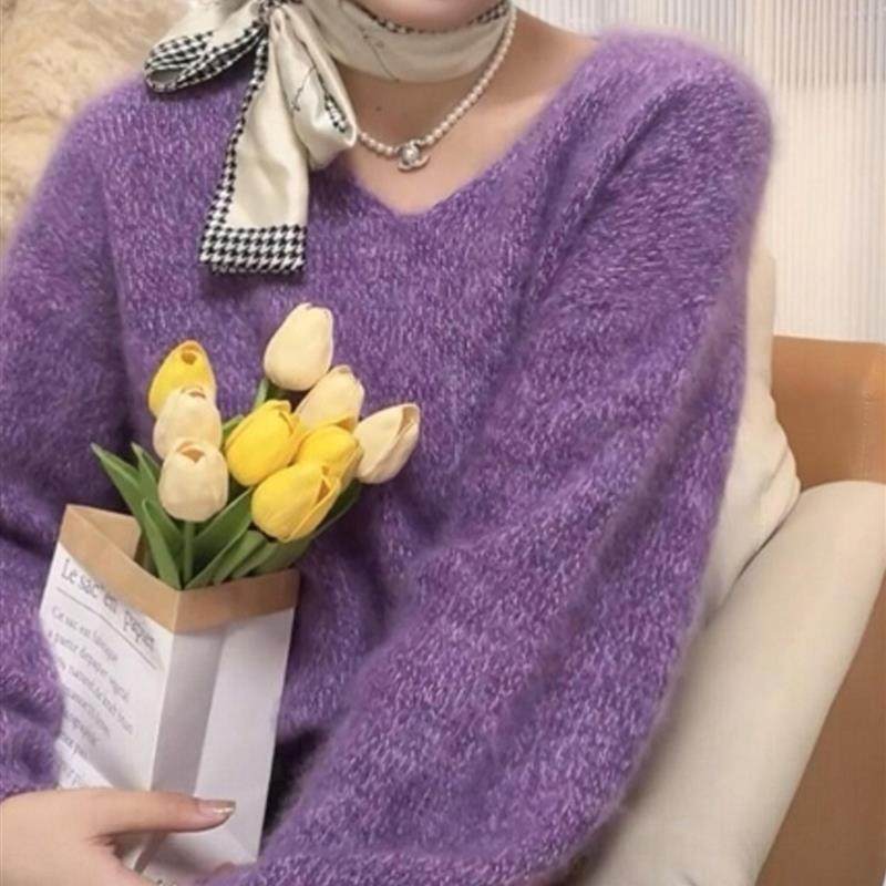 好货韩系chic温柔风紫色v