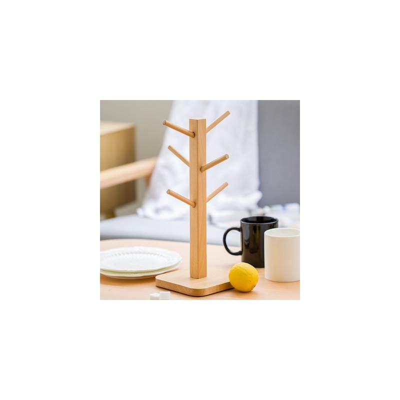 包邮水杯收纳挂架 咖啡杯木架 不锈钢杯竹制杯架马克杯玻璃杯架子