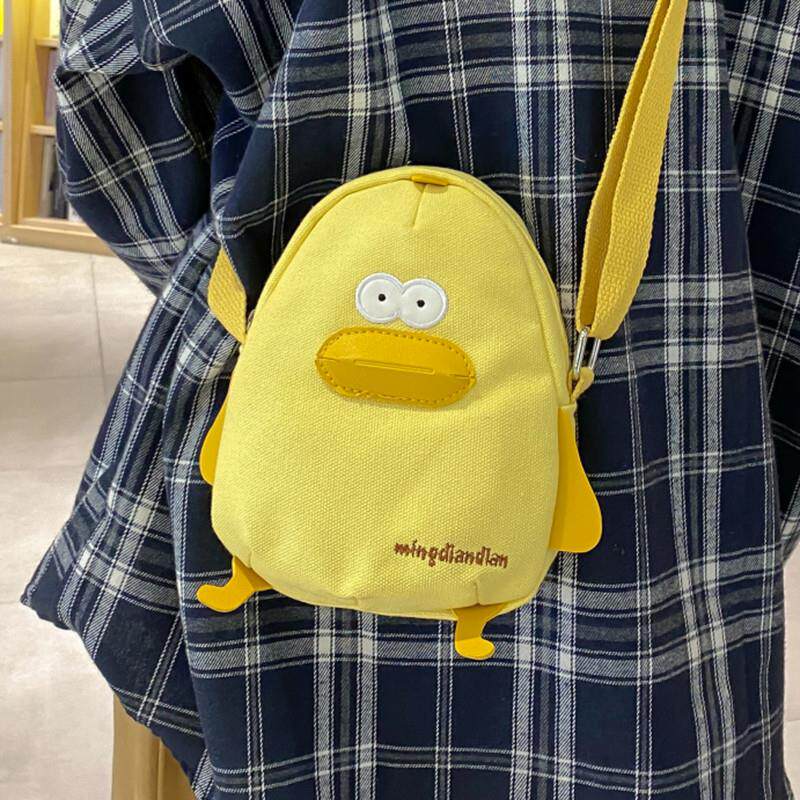 好货夏天手机包日系帆布斜挎包小清新女生迷你卡通小鸡单肩包萌