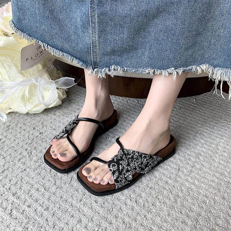 好货坡跟法式拖鞋女夏外穿2026新款度假凉鞋设计感小众配裙子凉拖