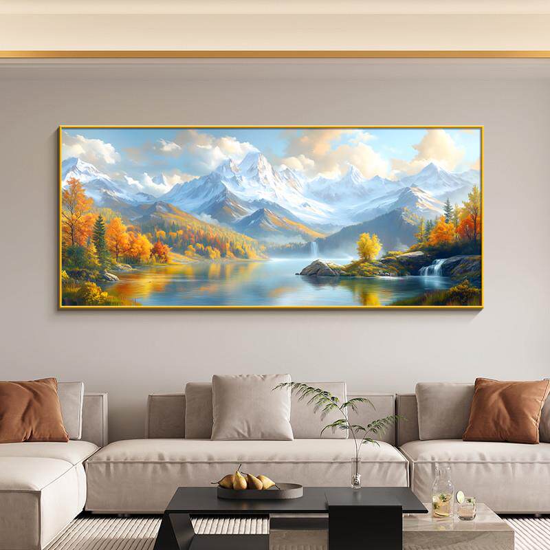 背后有靠山挂画客厅墙壁装饰画现代简约沙发后面背景墙挂画山水画