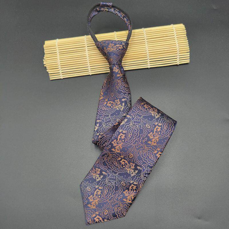 推荐领带免打男正装商务香槟色新郎结婚韩版懒人拉链学生职业西装