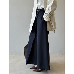 好货天丝棉小众西装裤女特别有设计感的裤子秋季新款宽松休闲阔腿