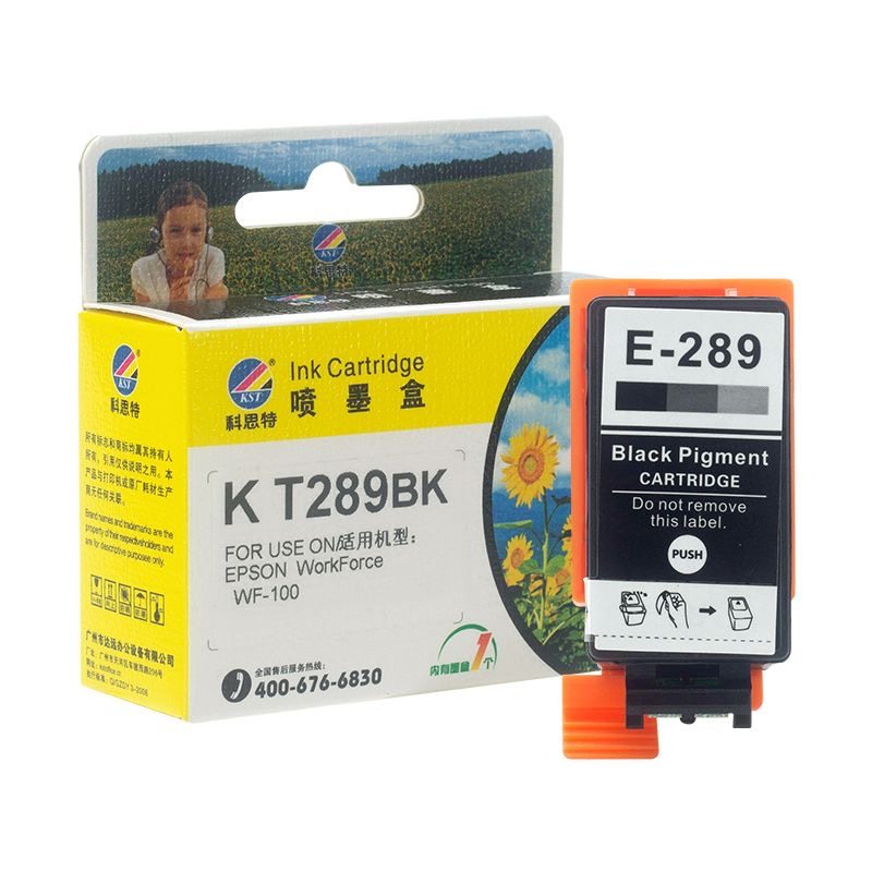 科思特 K T289 T290墨盒 适用爱普生打印机墨水 WF-100 WF-110 专业版 T289 BK 黑色 T290 彩色